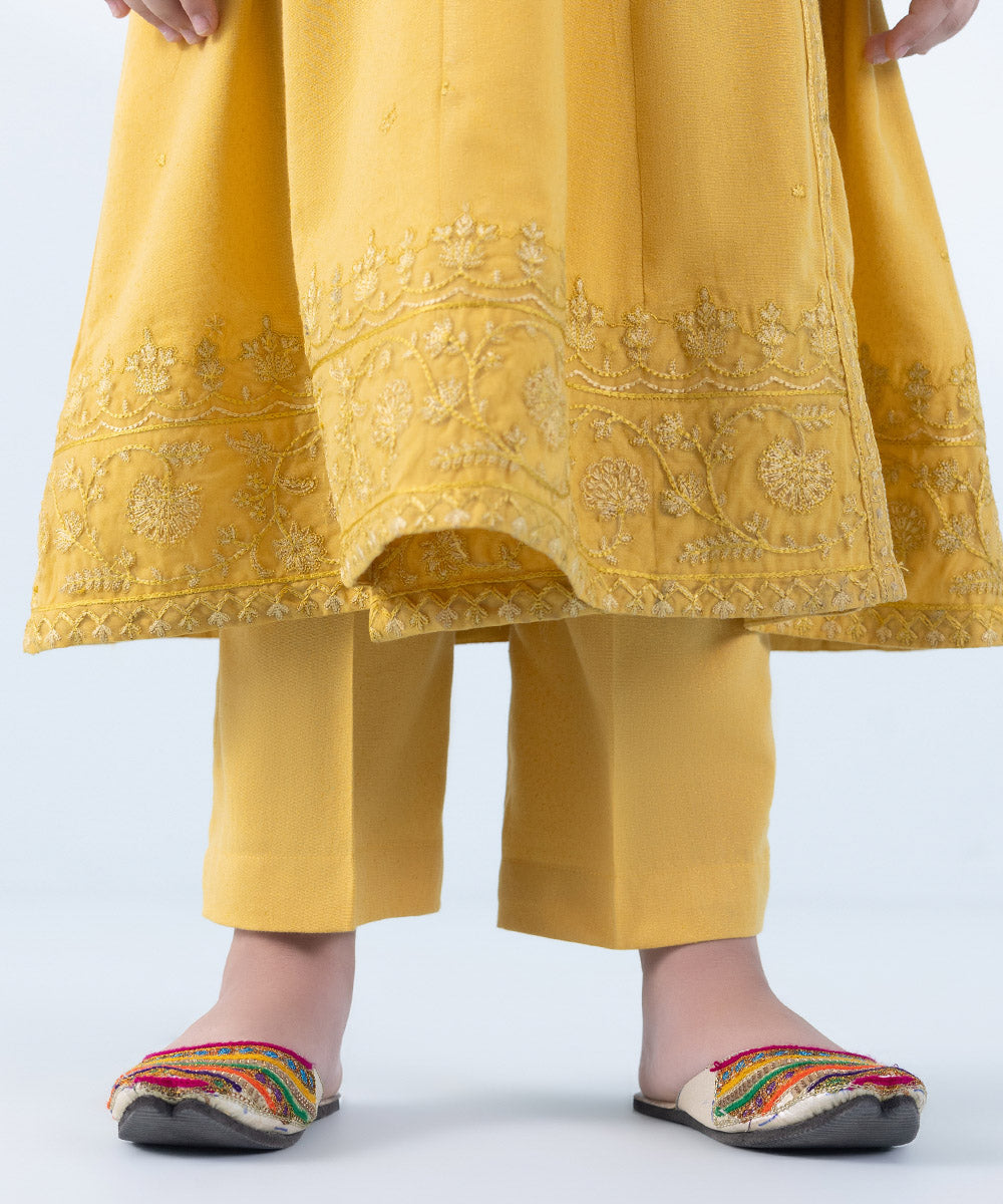 Girl's 2 Piece Embroidered Karandi Suit