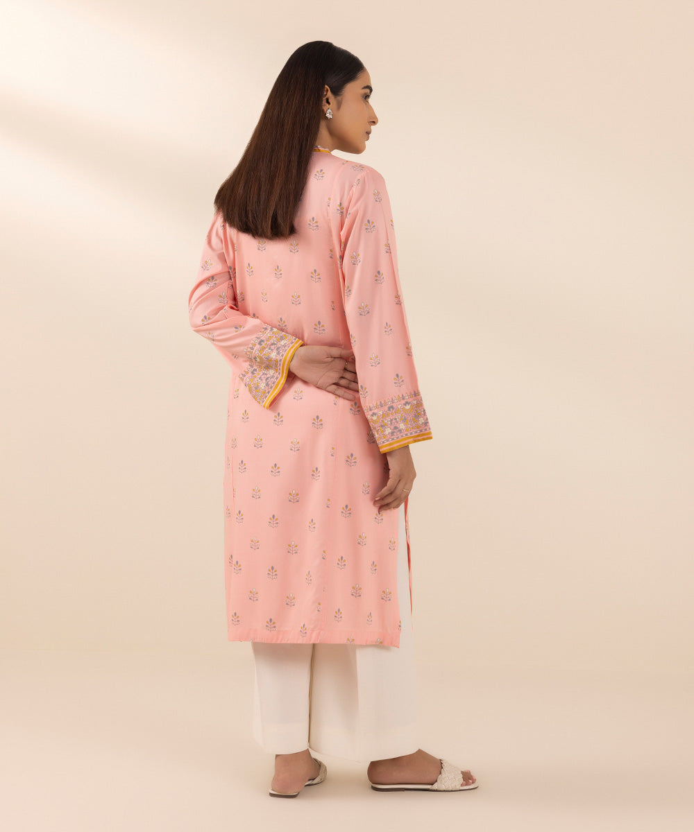 Women's Pret Arabic Lawn Pink Printed A-Line Shirt