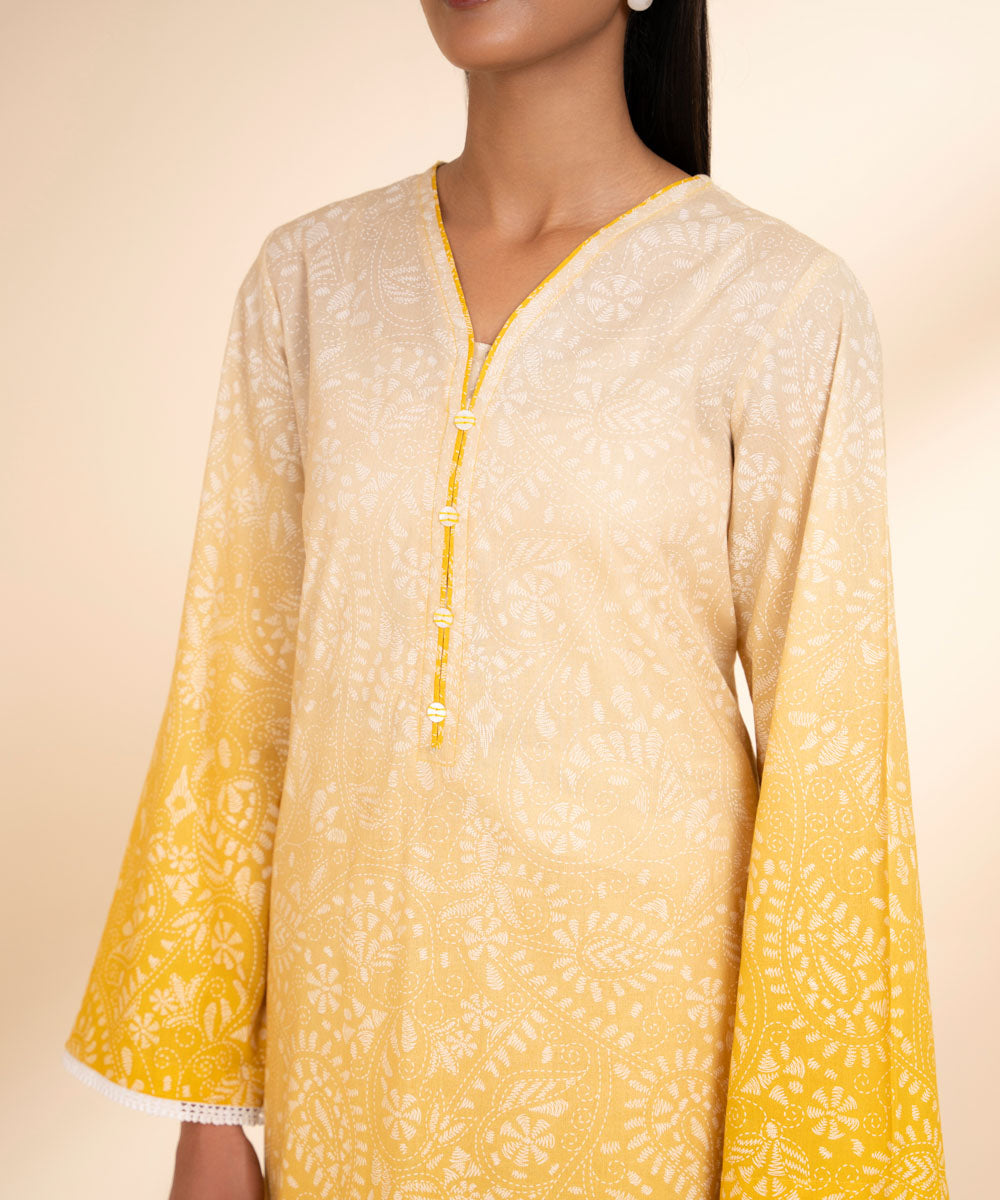 Women's Pret Lawn Yellow Printed A-Line Shirt