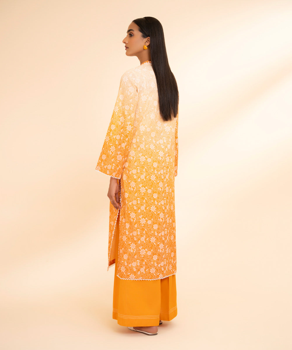 Women's Pret Lawn Orange Printed A-Line Shirt