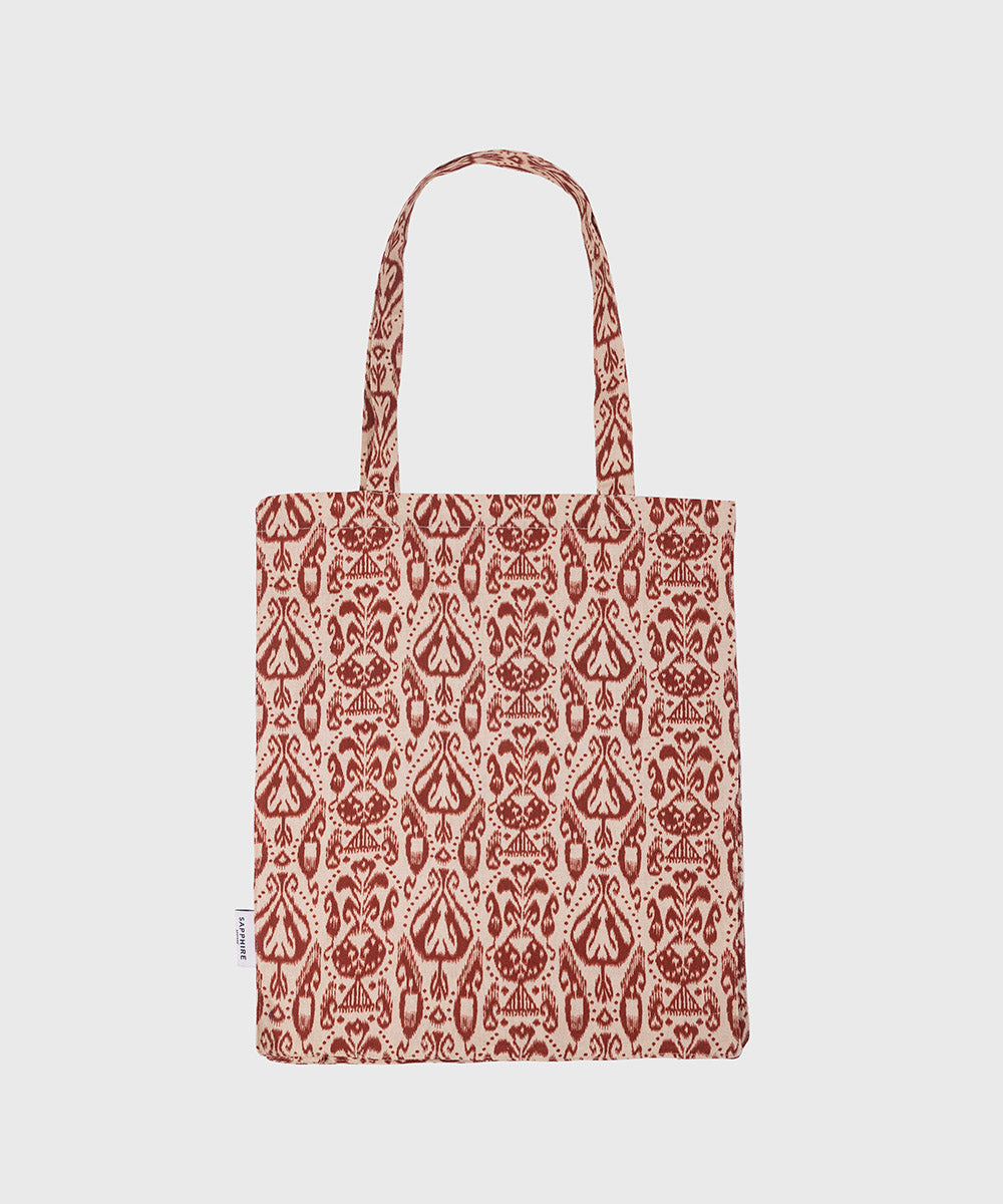 Digitally Printed Red Cotton Tote Bag