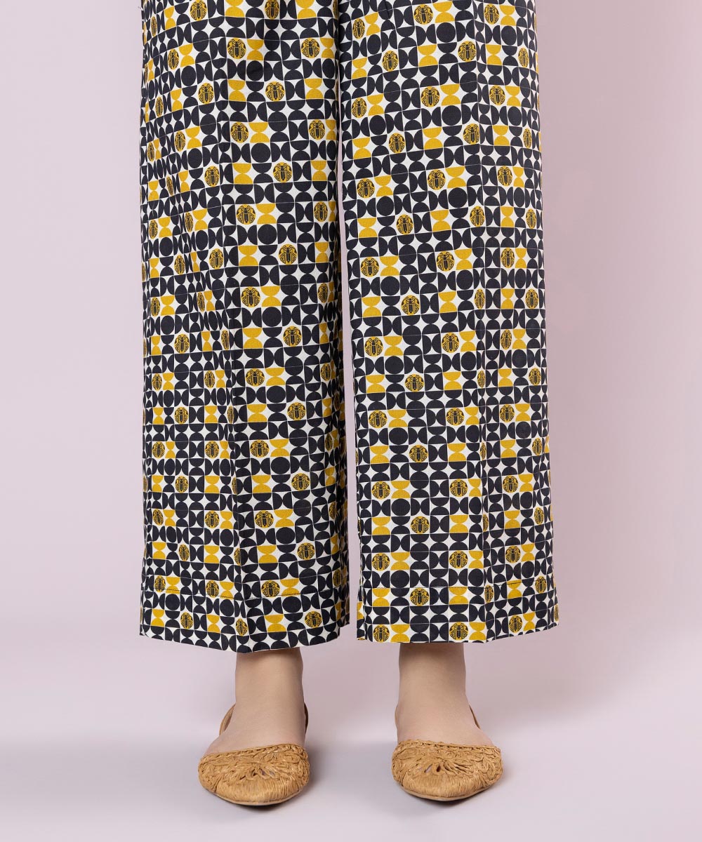 Women's Pret Cambric Printed Multi Straight Pants