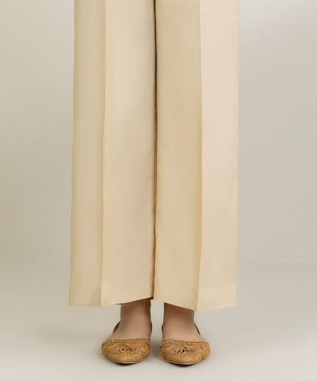 Women's Pret Viscose Raw Silk Beige Culottes