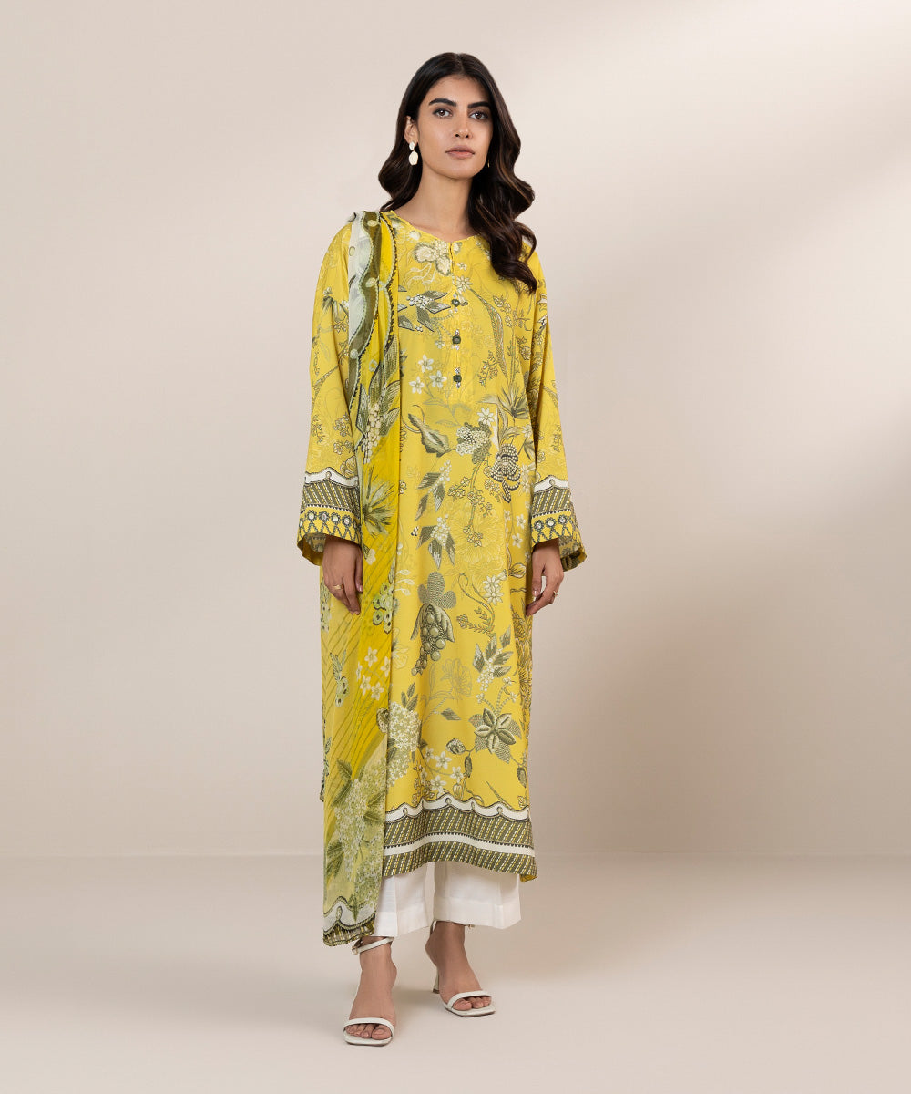 Women's Pret Blended Grip Yellow Printed 2 Piece Suit