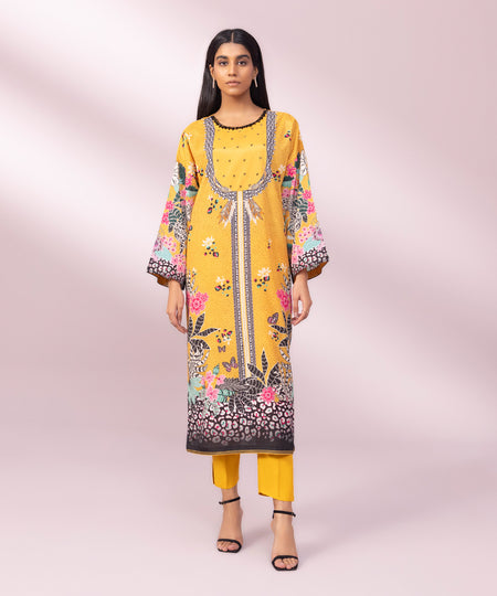 Women's Pret Blended Grip Printed Yellow 2 Piece Suit