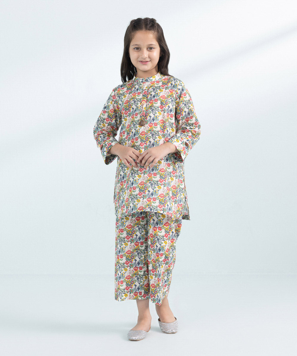 Kids East Girls Multi 2 Piece Printed Lawn Suit