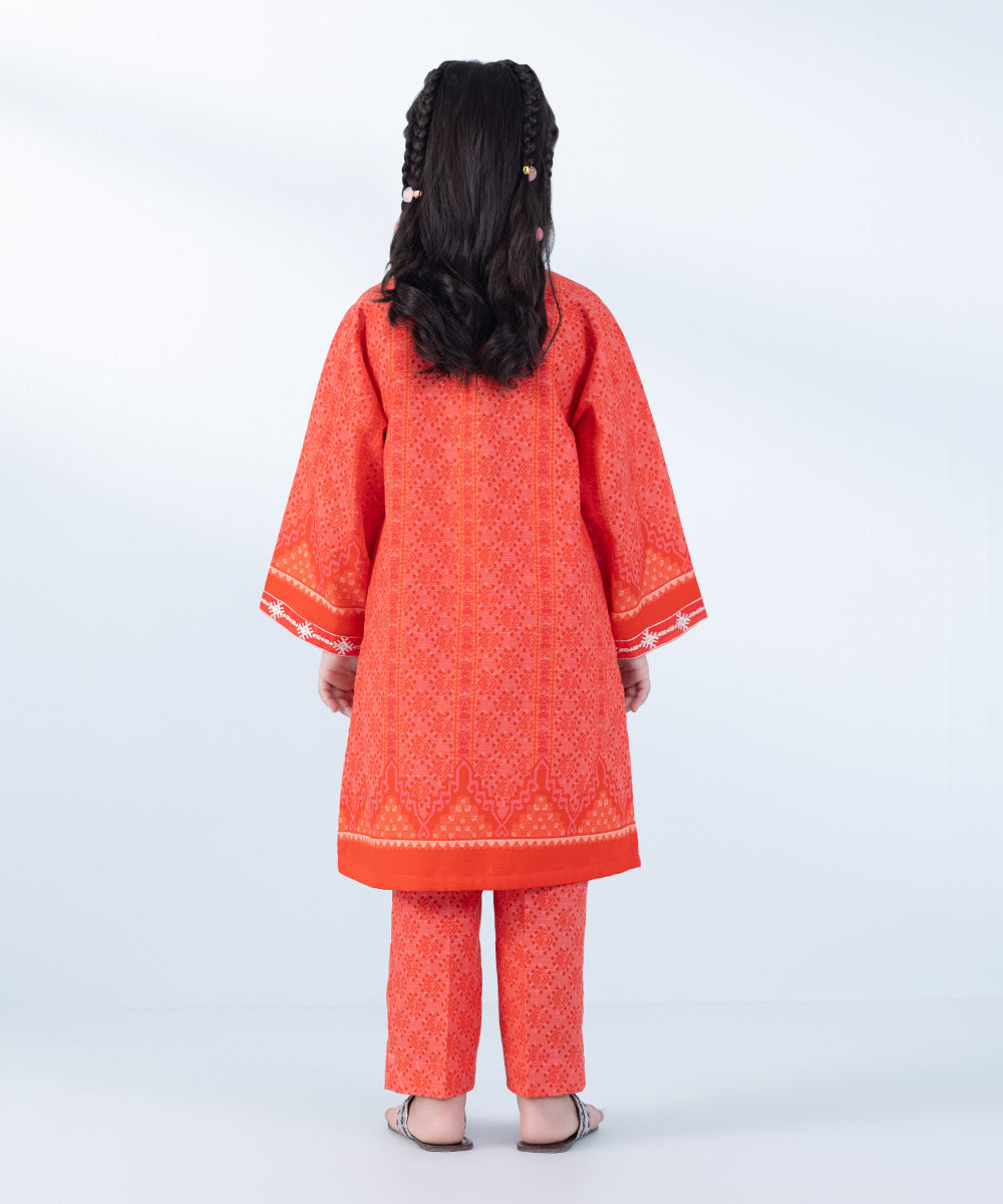 Girl's 2 Piece Printed khaddar Suit