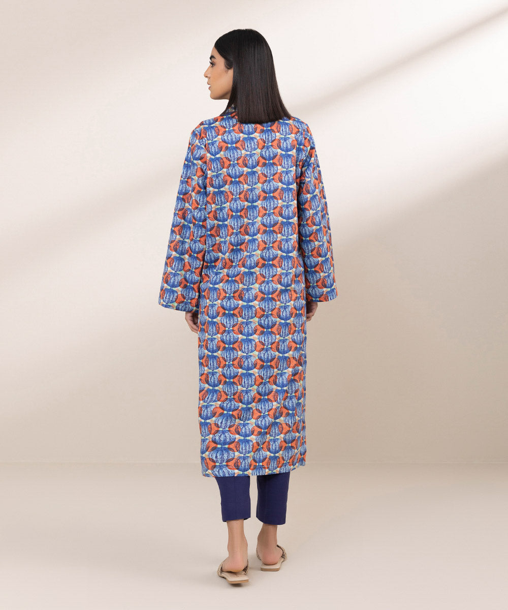 Women's Pret Cambric Printed Multi Straight Shirt