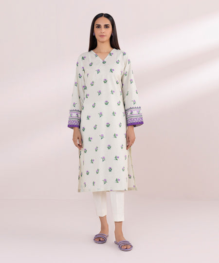 Women's Pret Lawn Off White Printed A-Line Shirt