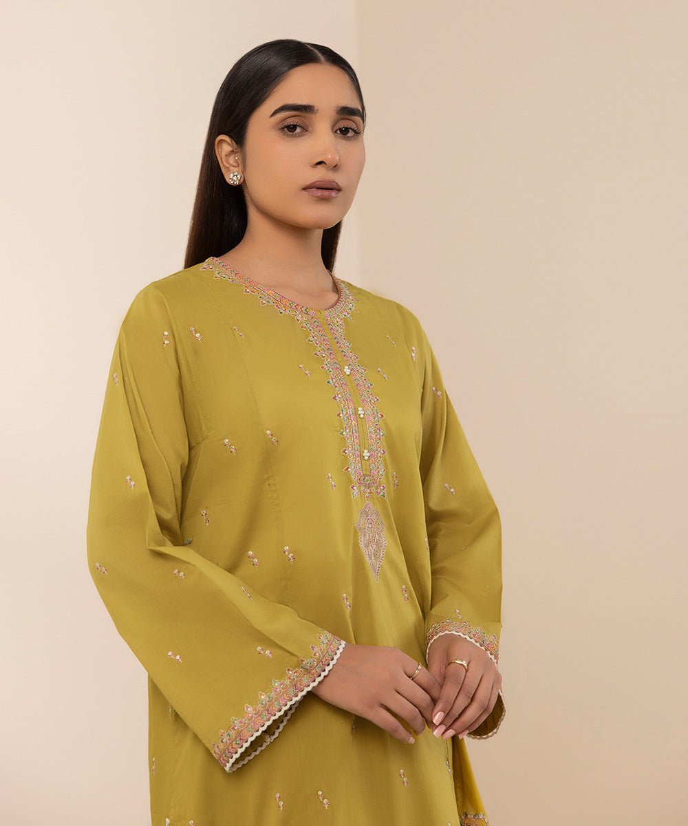 Women's Pret Lawn Yellow Dyed Straight Shirt