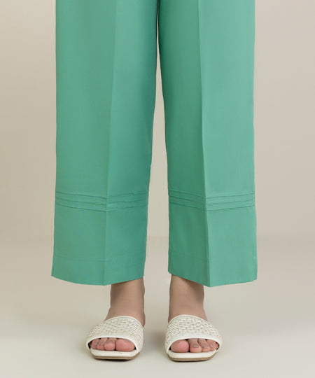 Women's Pret Cambric Green Straight Pants