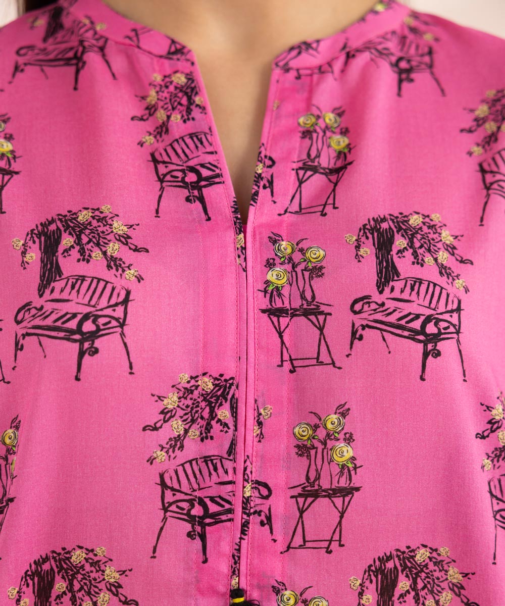 Women's Pret Lawn Pink Printed Boxy Shirt