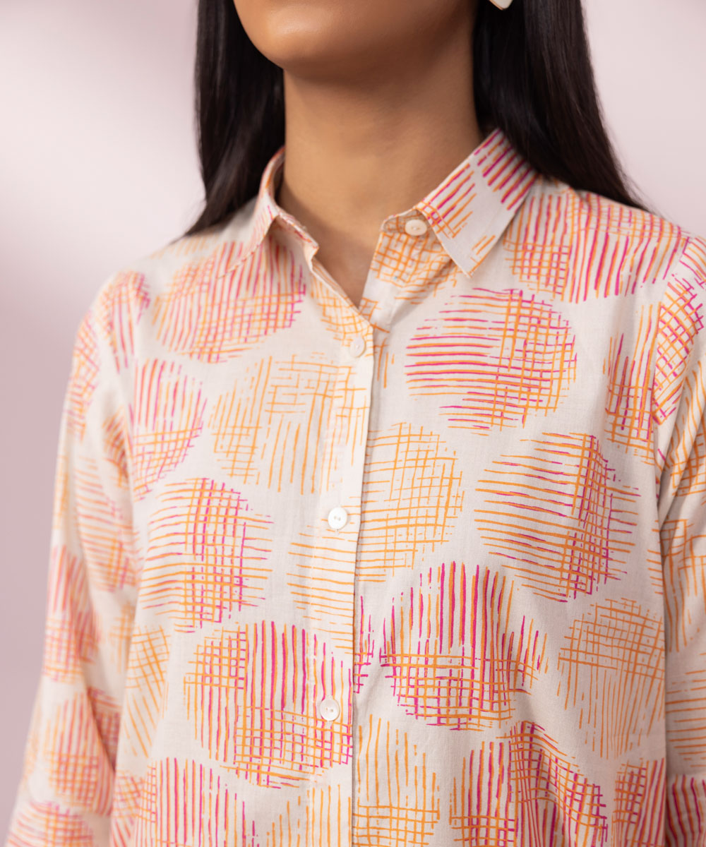 Women's Pret Lawn Printed Multi Straight Button Down Shirt