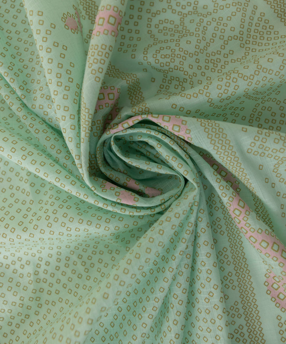 Women's Textured Voile Printed Green Dupatta
