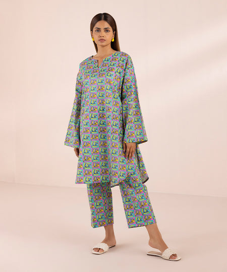 Women's Pret Textured Lawn Multi Printed Boxy Shirt