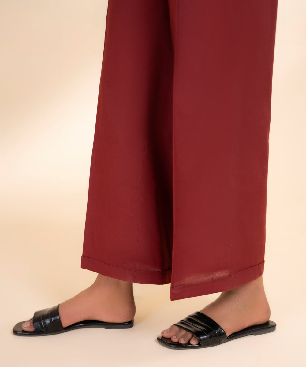 Women's Pret Cambric Red Solid Culottes