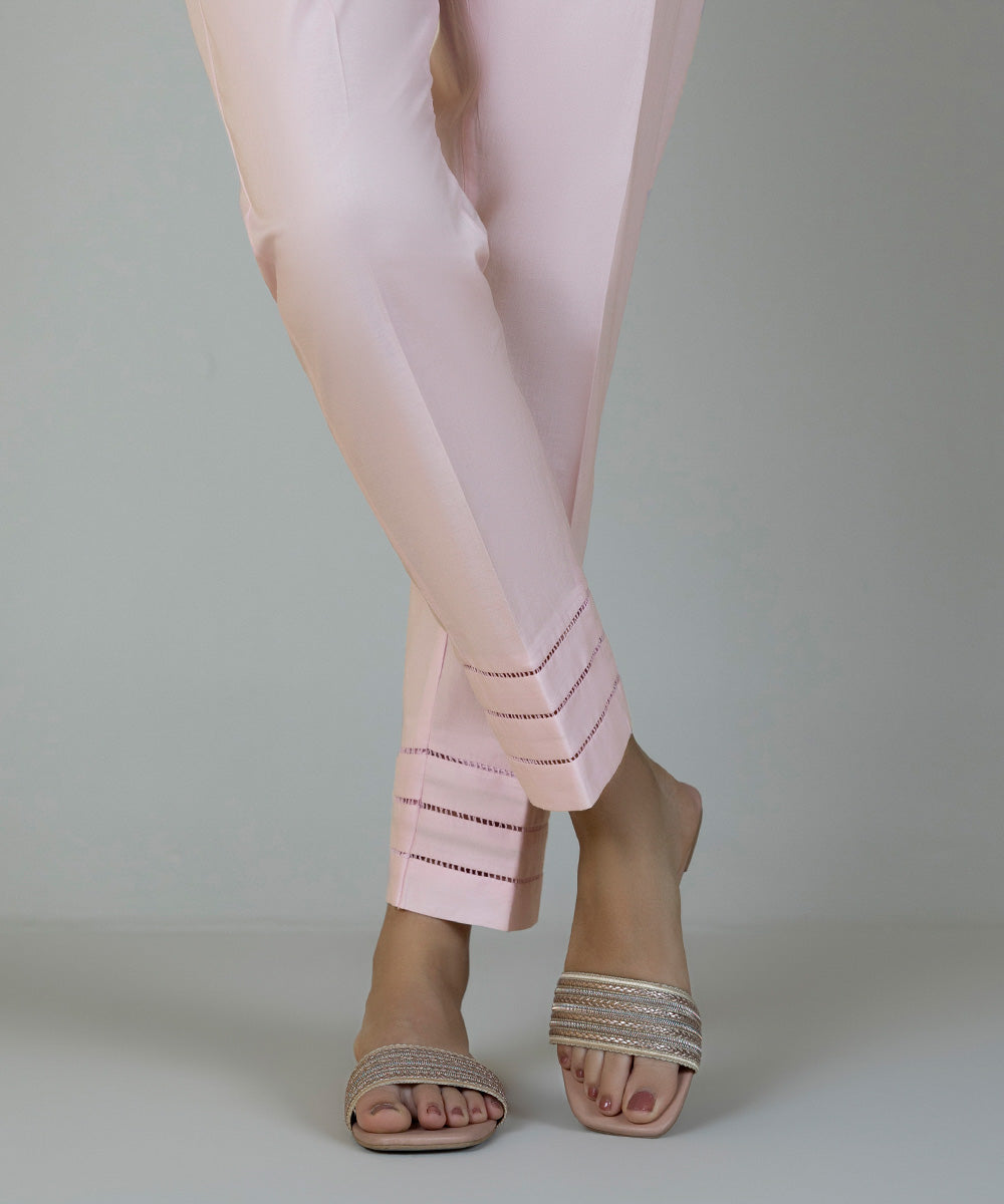 Women's Pret Cambric Pink Dyed Cigarette Pants
