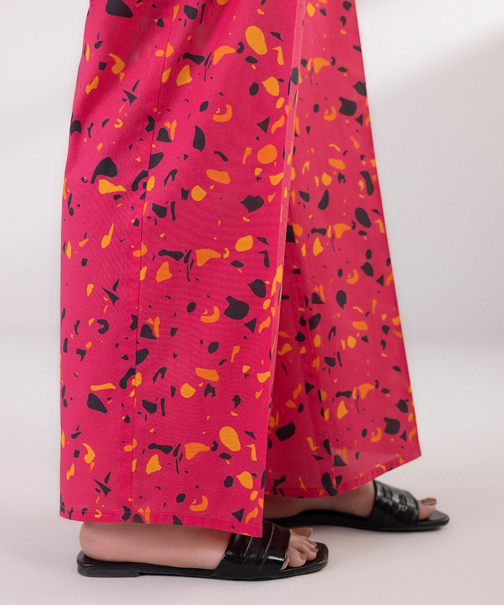 Women's Pret Cambric Printed Pink Culottes