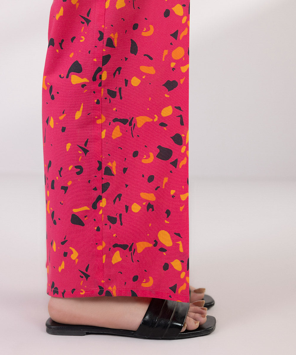 Women's Pret Cambric Printed Pink Culottes