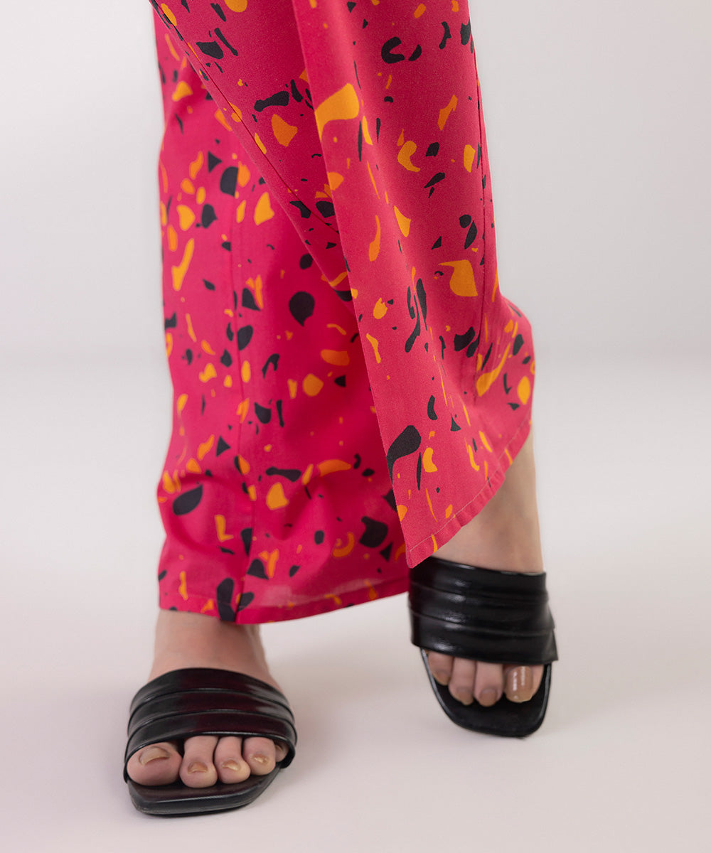 Women's Pret Cambric Printed Pink Culottes