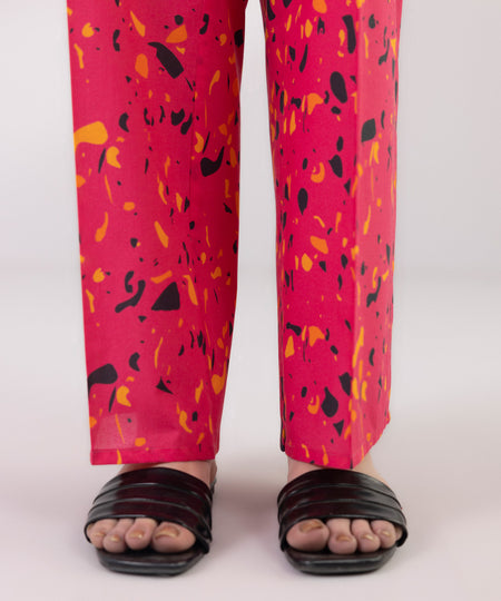 Women's Pret Cambric Printed Pink Culottes