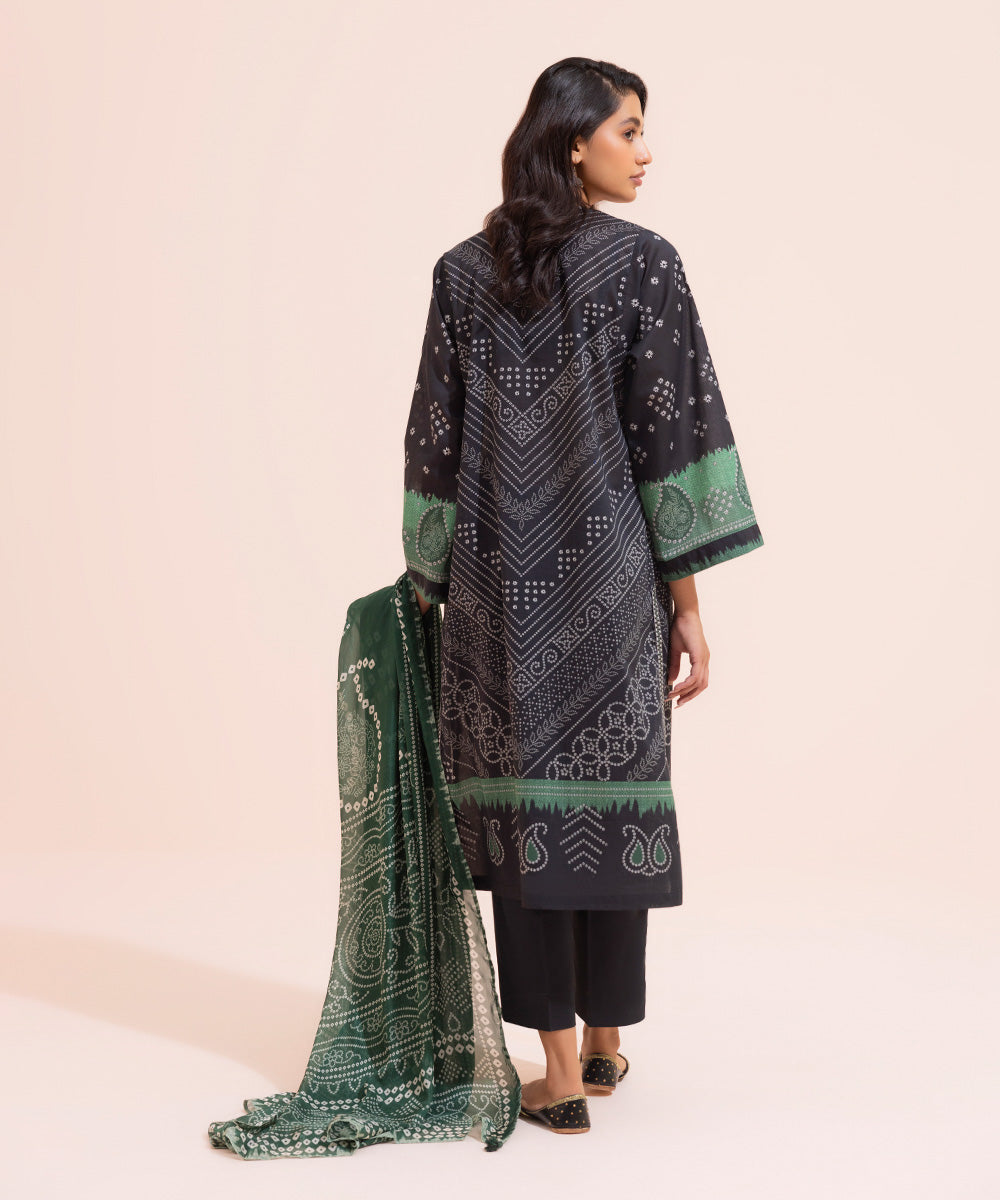 Women's Eid Pret Lawn Embroidered Black 2 Piece Suit