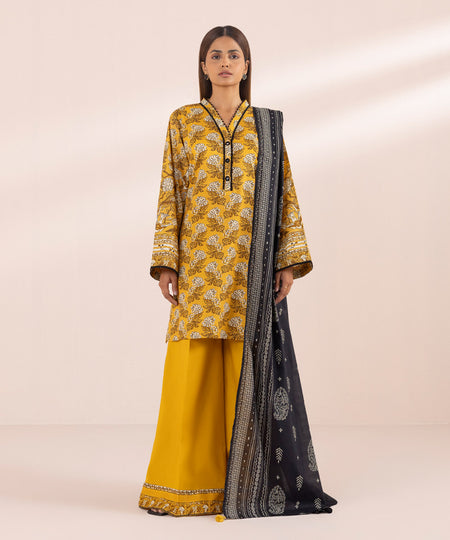 Textured Voile Black Printed Dupatta