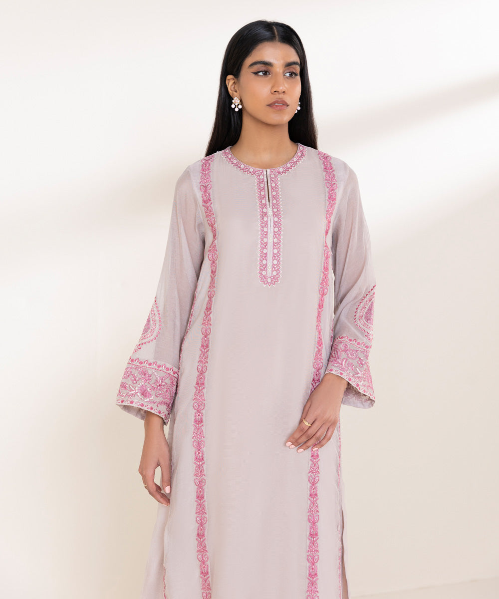 Women's Pret Khaddi Net Pink 2 Piece Suit