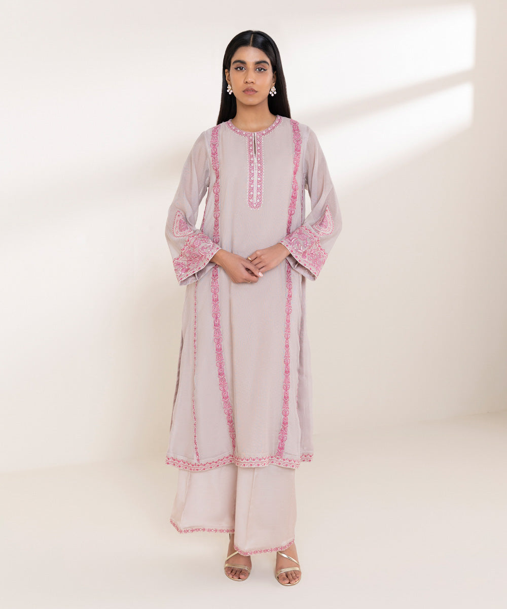 Women's Pret Khaddi Net Pink 2 Piece Suit