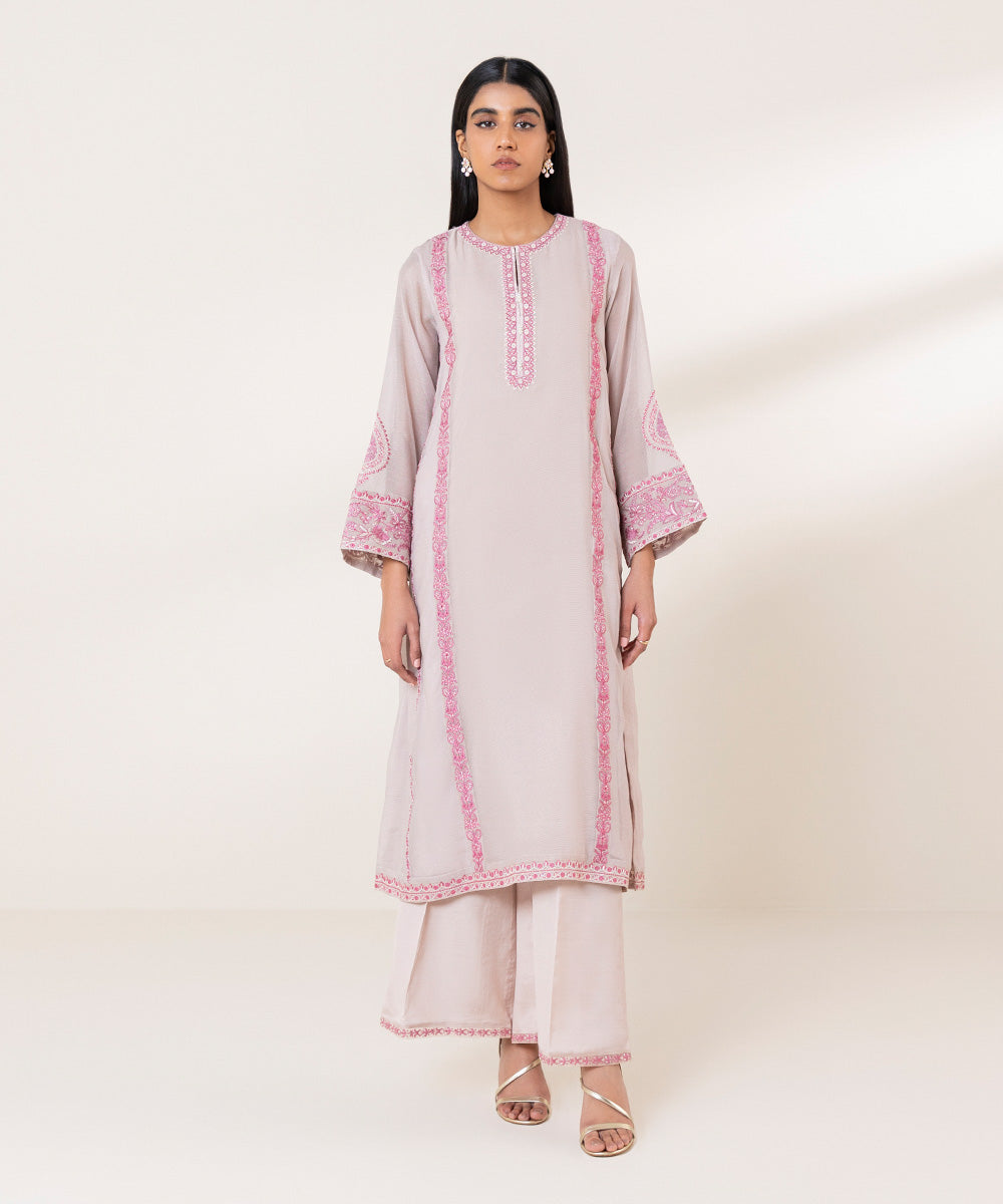 Women's Pret Khaddi Net Pink 2 Piece Suit