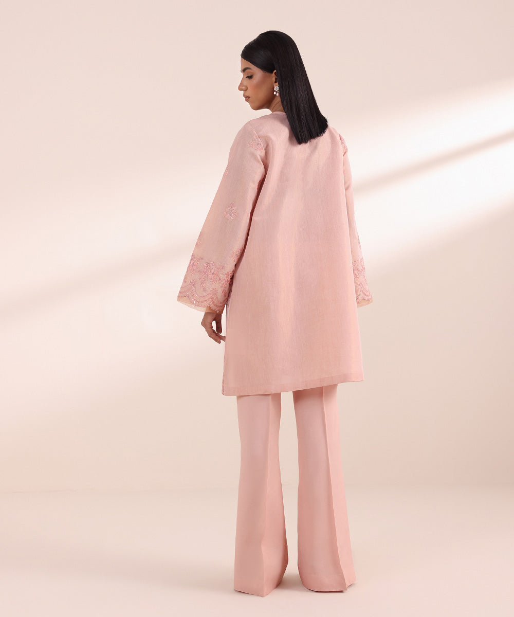 Women's Pret Masoori Embroidered Pink 2 Piece Suit