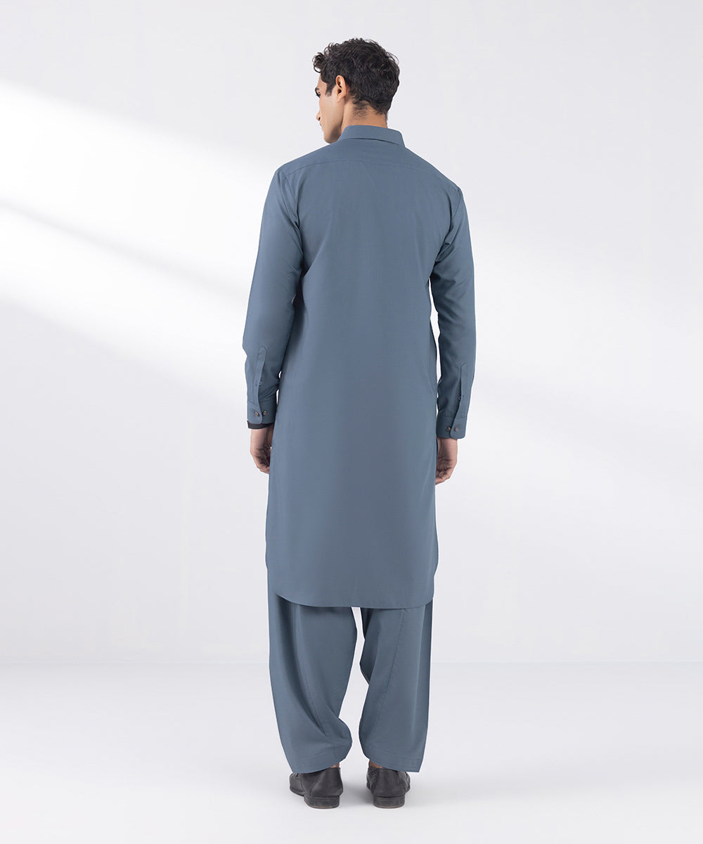 Men's Stitched Premium Wash and Wear Grey Suit