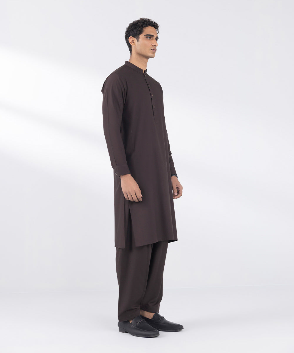 Men's Stitched Premium Wash and Wear Brown Suit