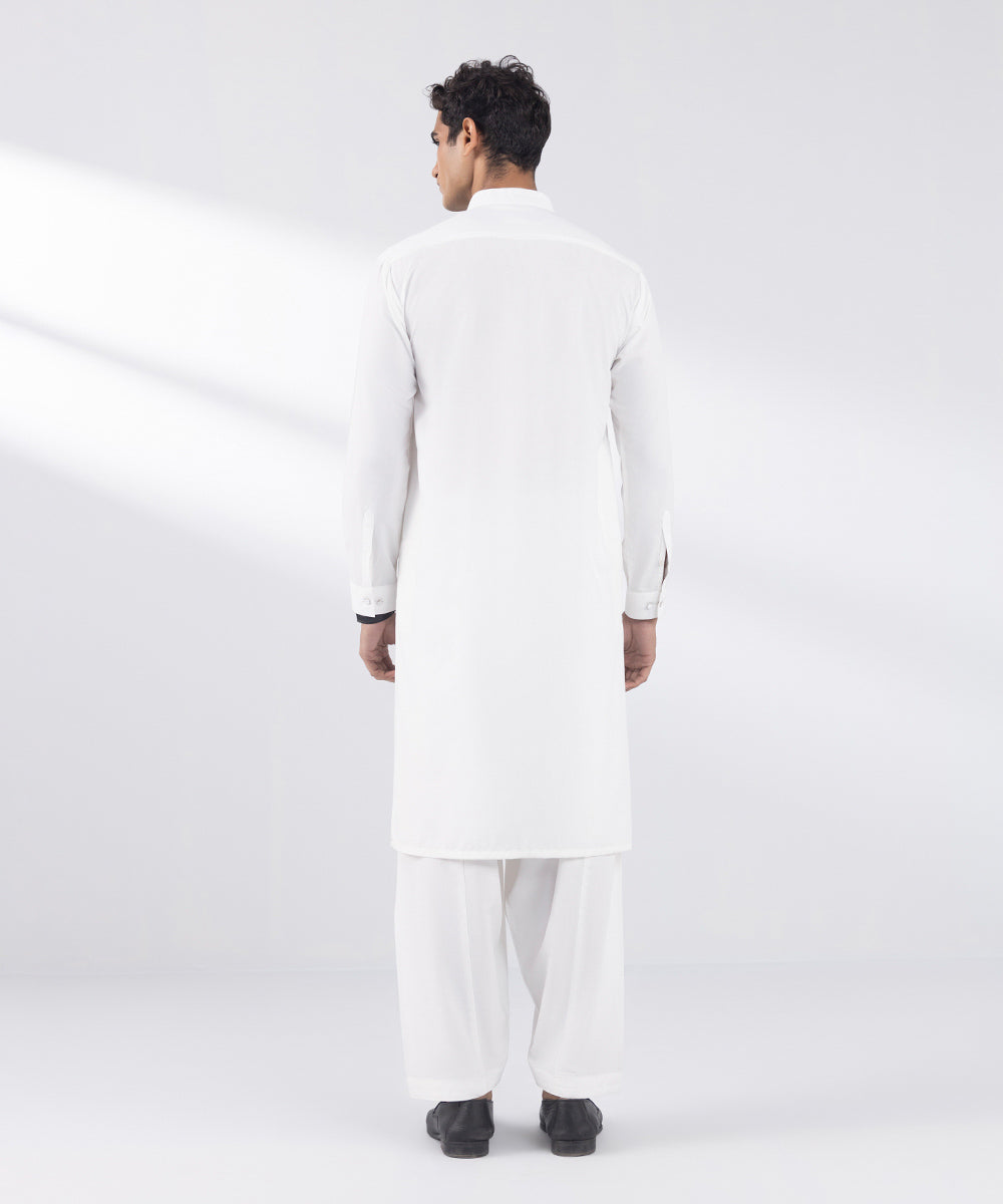 Men's Stitched Premium Wash and Wear White Suit