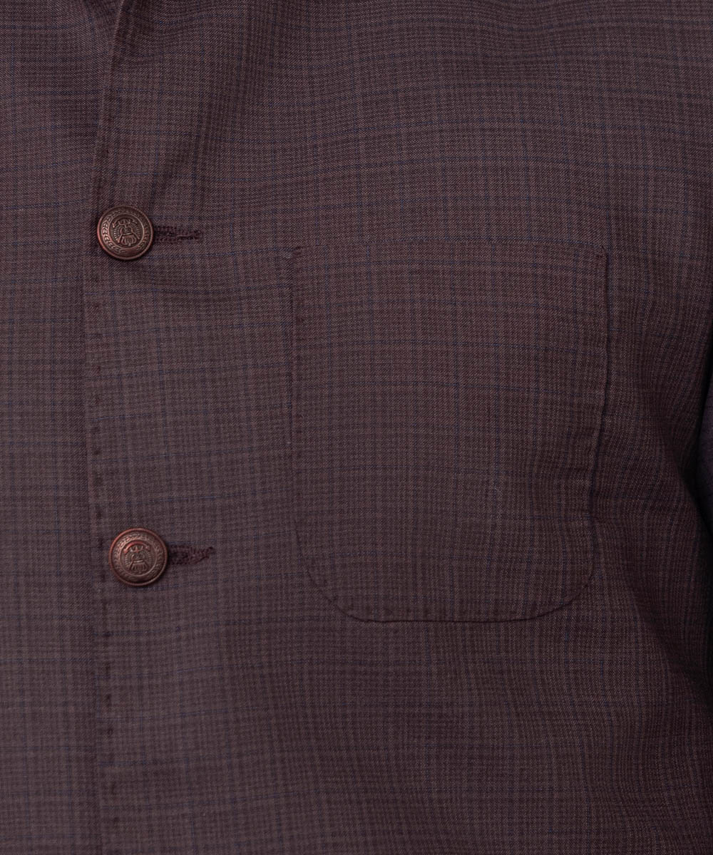 Men's Stitched Tropical Maroon Round Hem Waistcoat