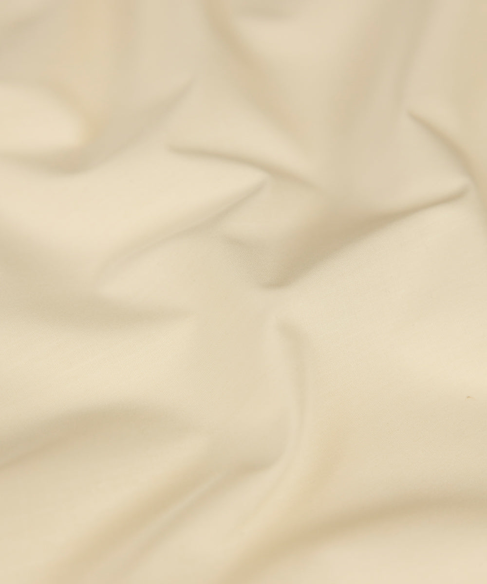 Men's Unstitched Fine Cotton Cream Full Suit Fabric