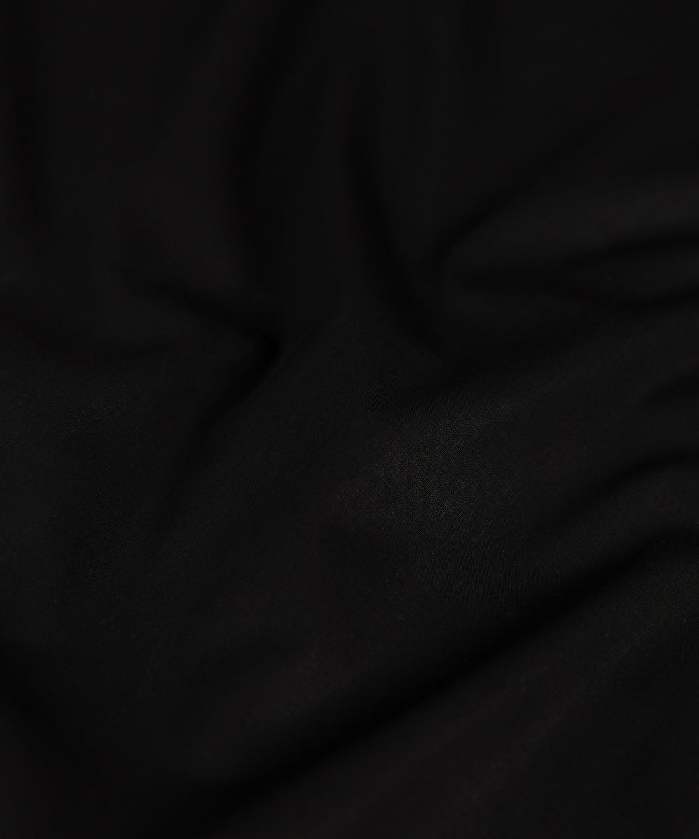 Men's Unstitched Fine Cotton Black Full Suit Fabric