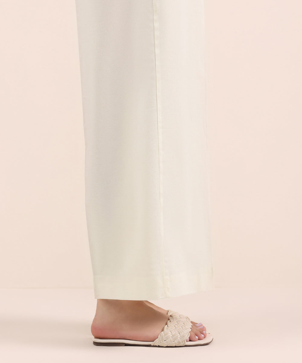 Women's Pret Cambric Off White Dyed Culottes