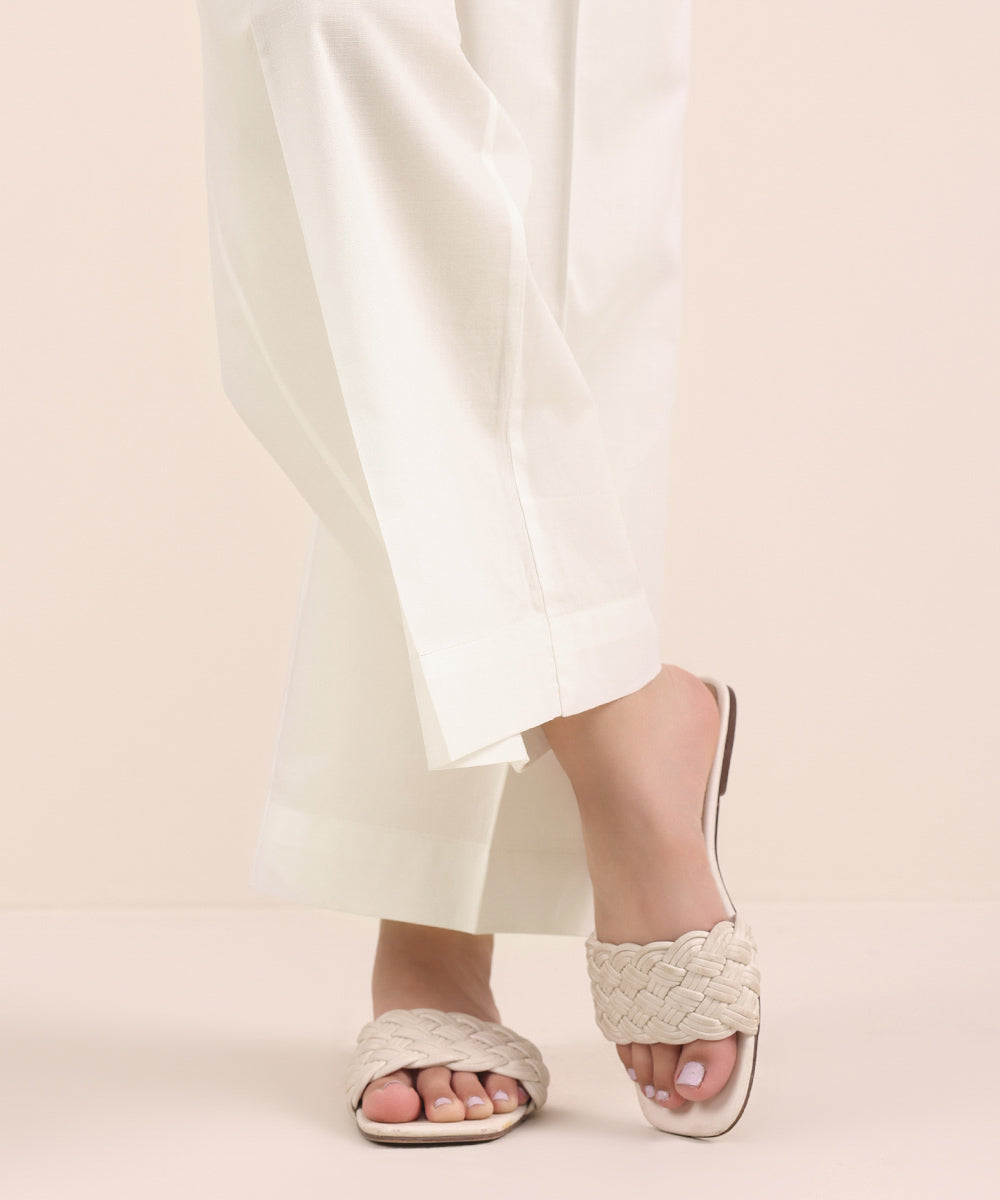 Women's Pret Cambric White Dyed Culottes