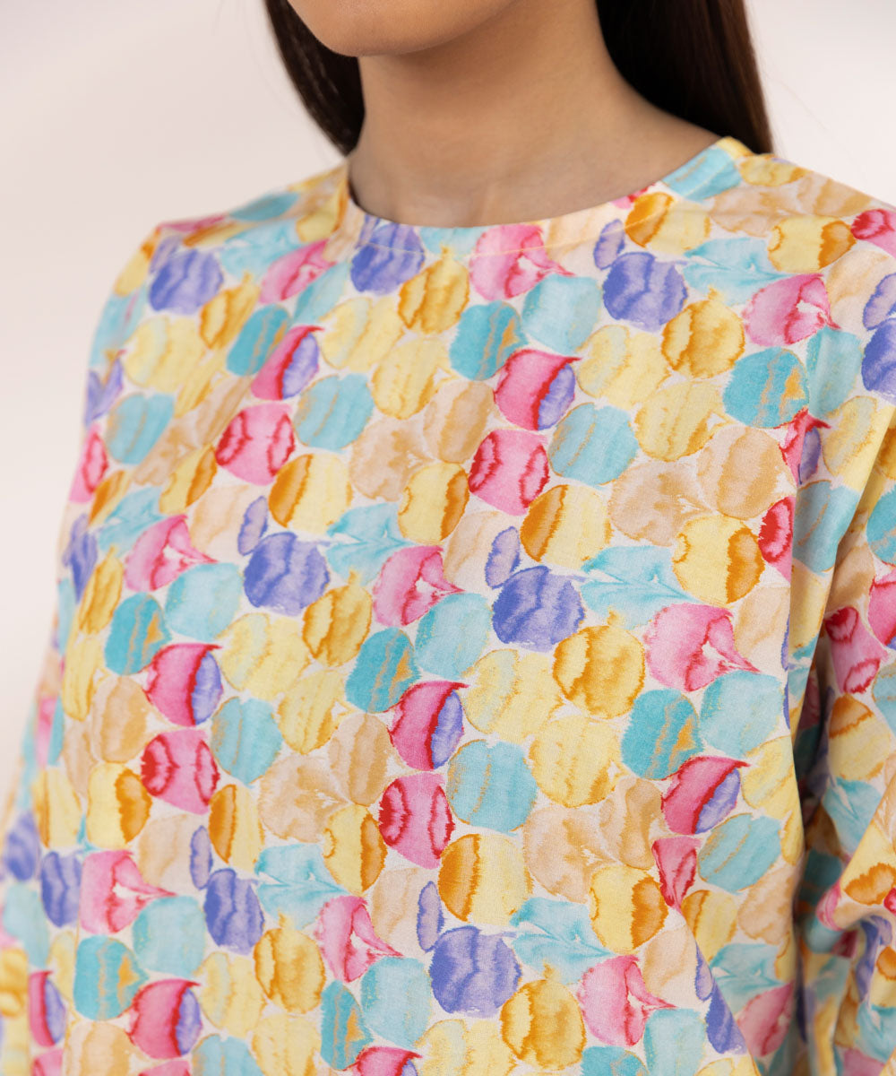 Women's Pret Cambric Solid Multi Drop Shoulder Shirt