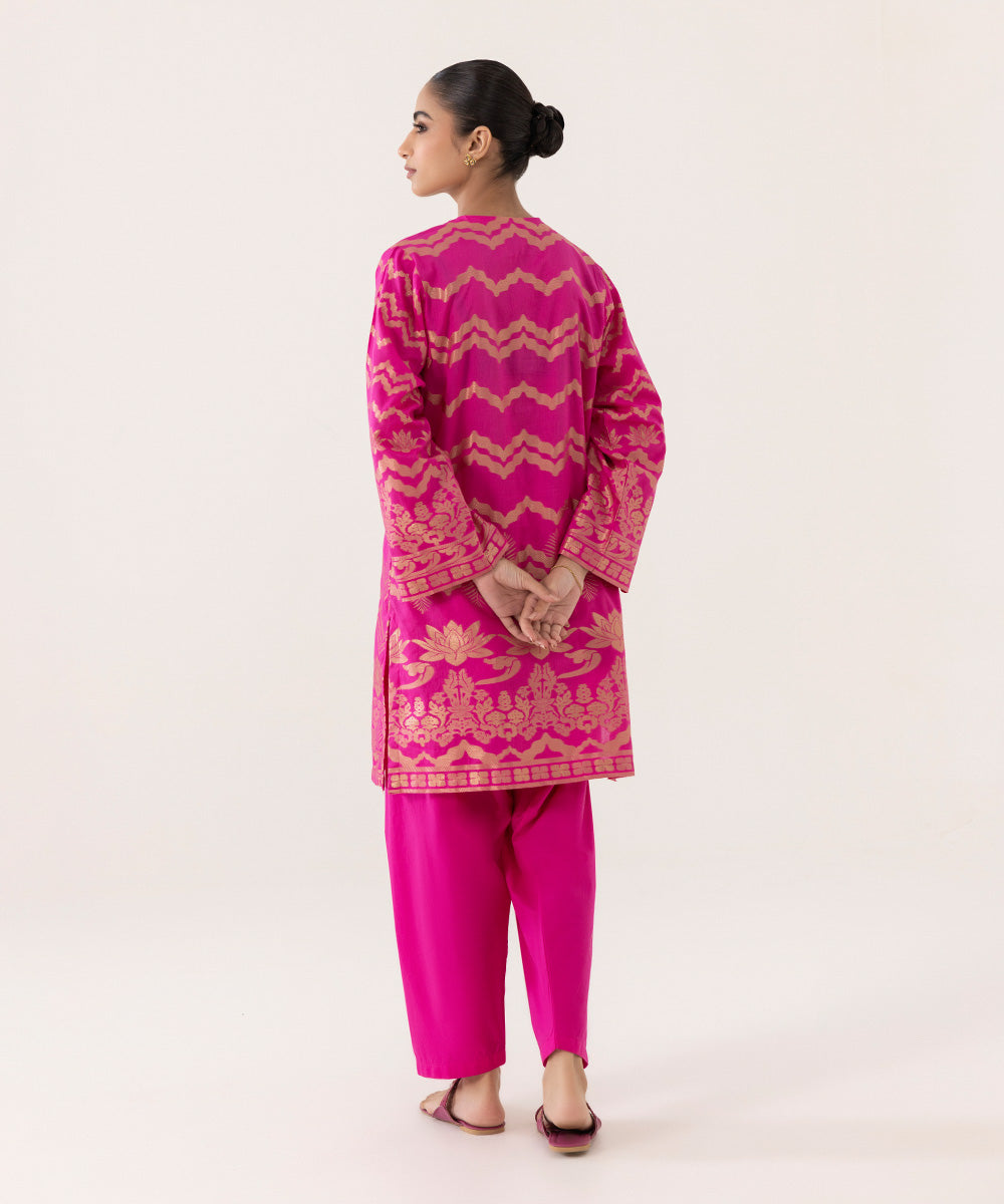 Women's Intermix Pret Jacquard Embroidered Pink 2 Piece Suit