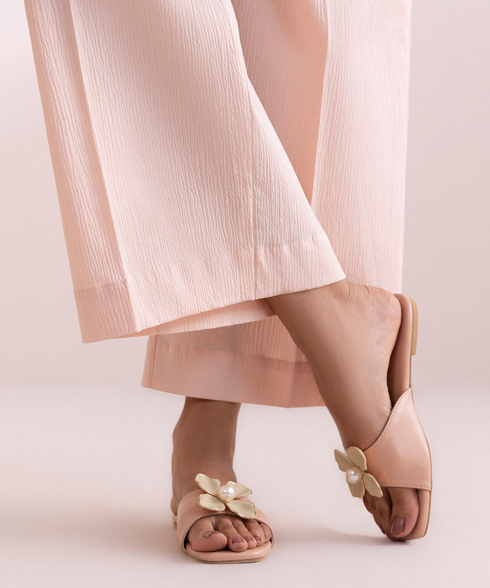 Women's Pret Seersucker Pink Solid Culottes