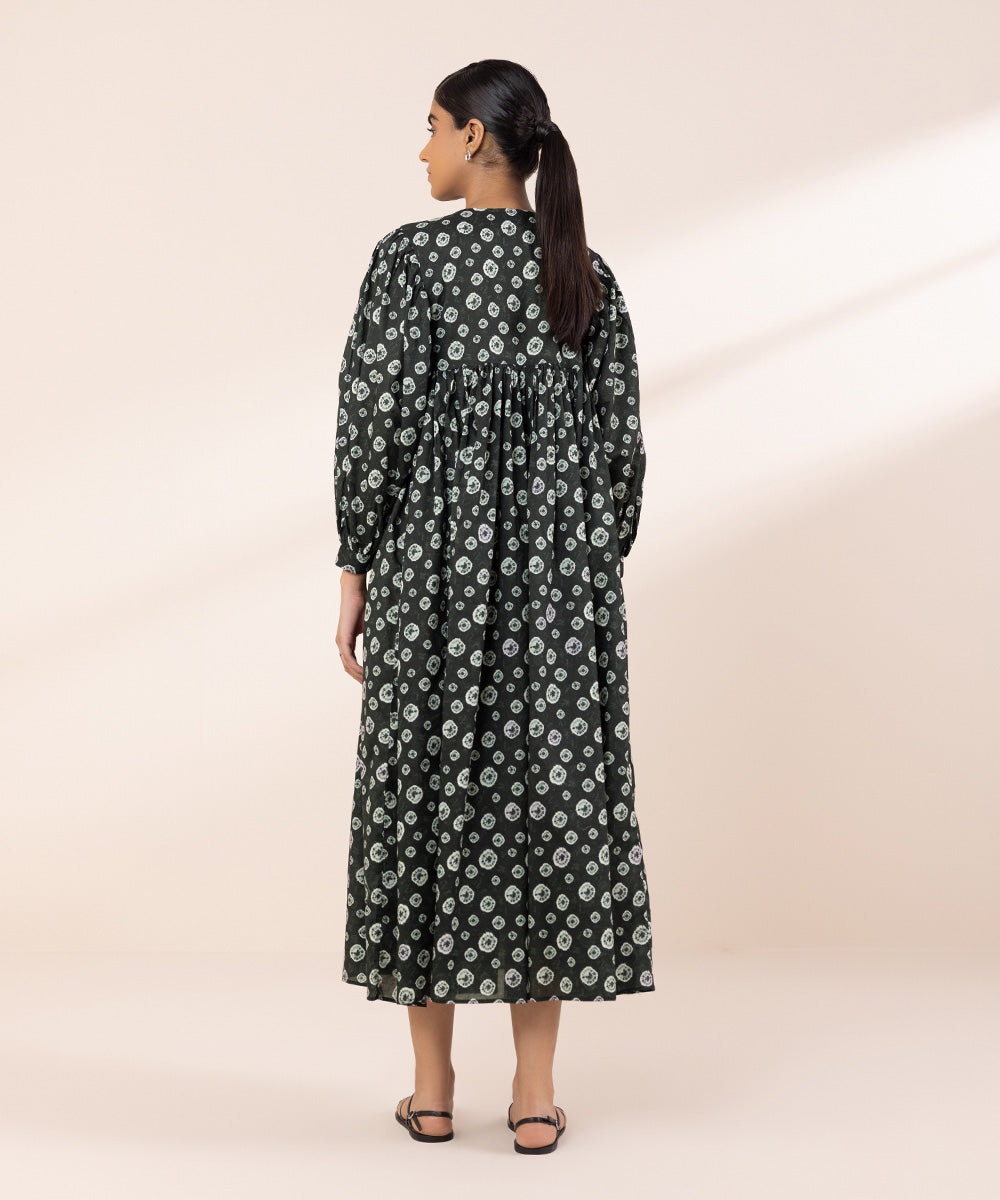 Women's Pret Lawn Printed Black Dress