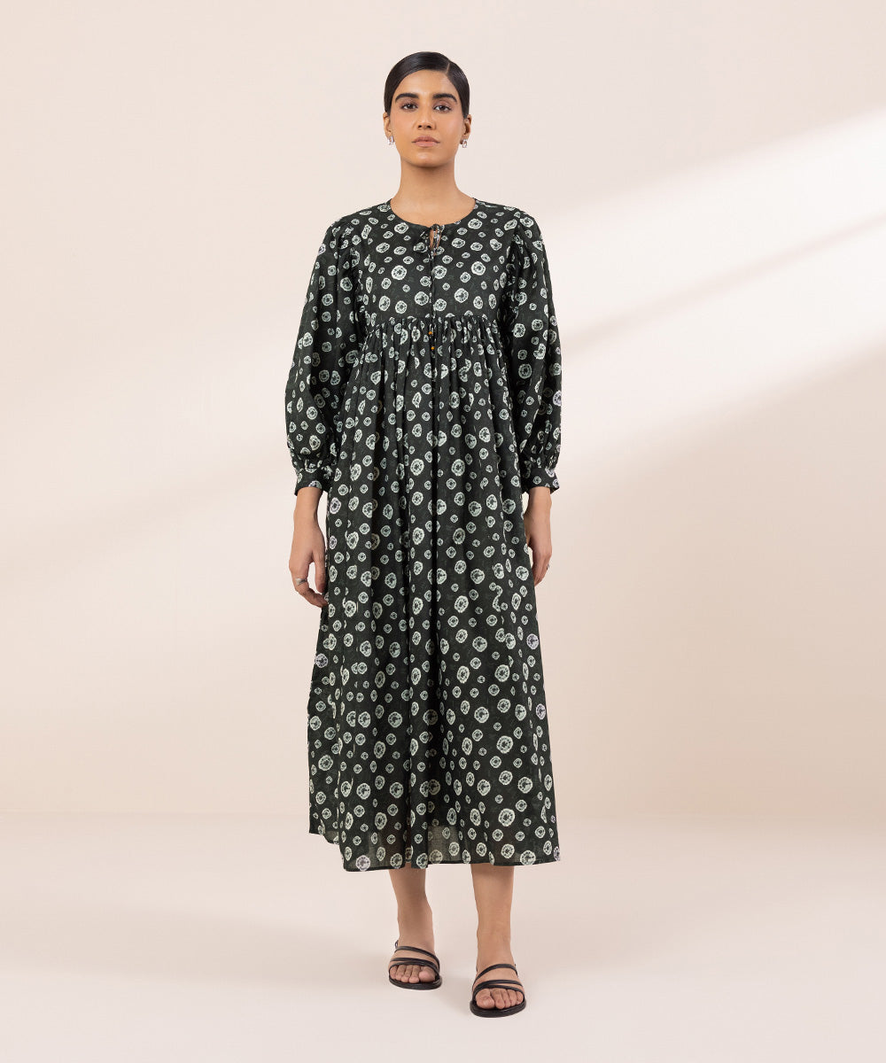 Women's Pret Lawn Printed Black Dress