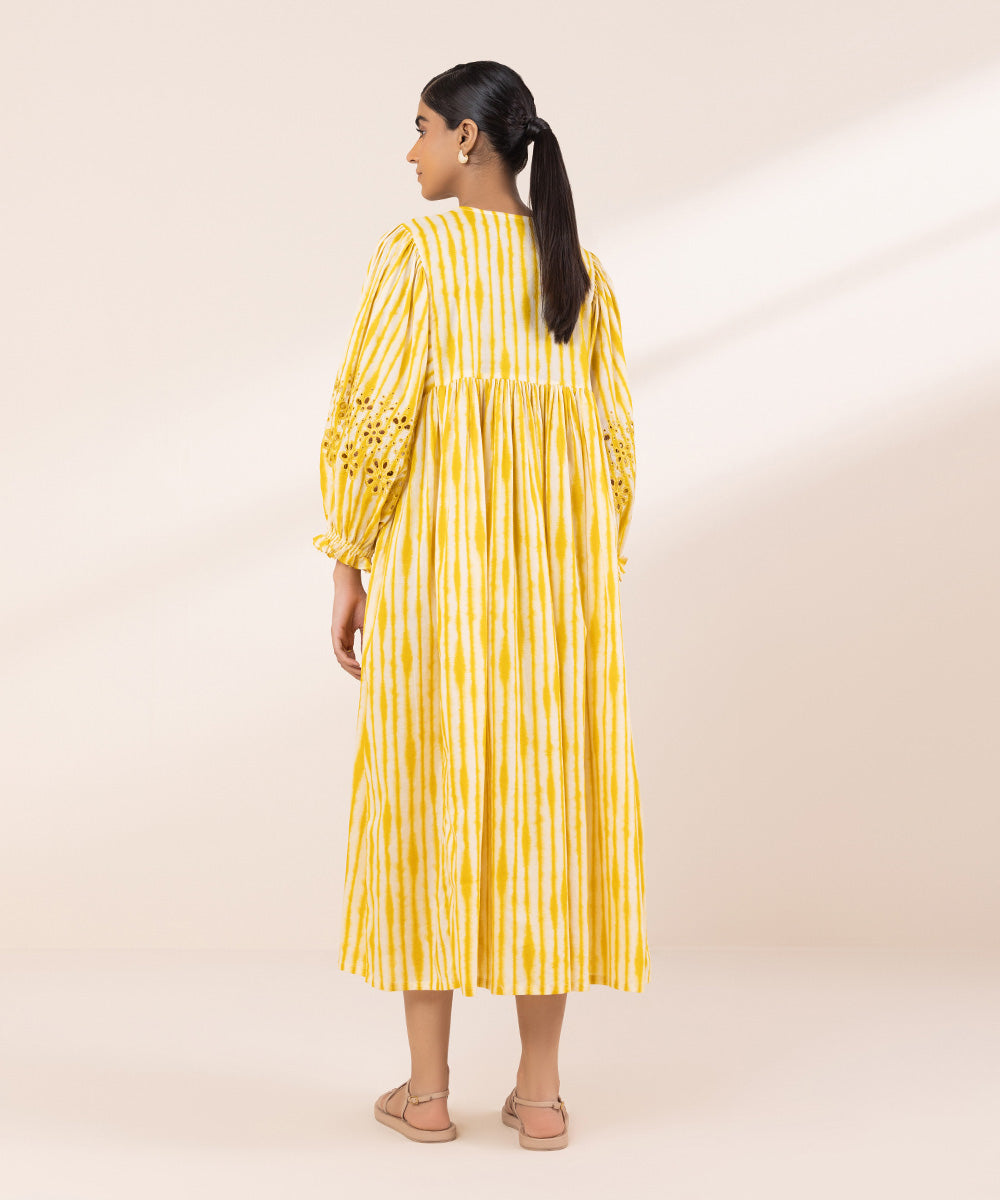 Women's Pret Lawn Embroidered Yellow Dress