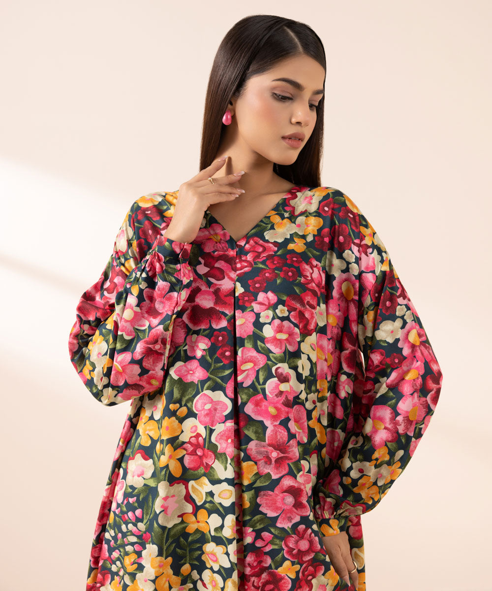 Women's Pret Arabic Lawn Multi Printed A-Line Shirt