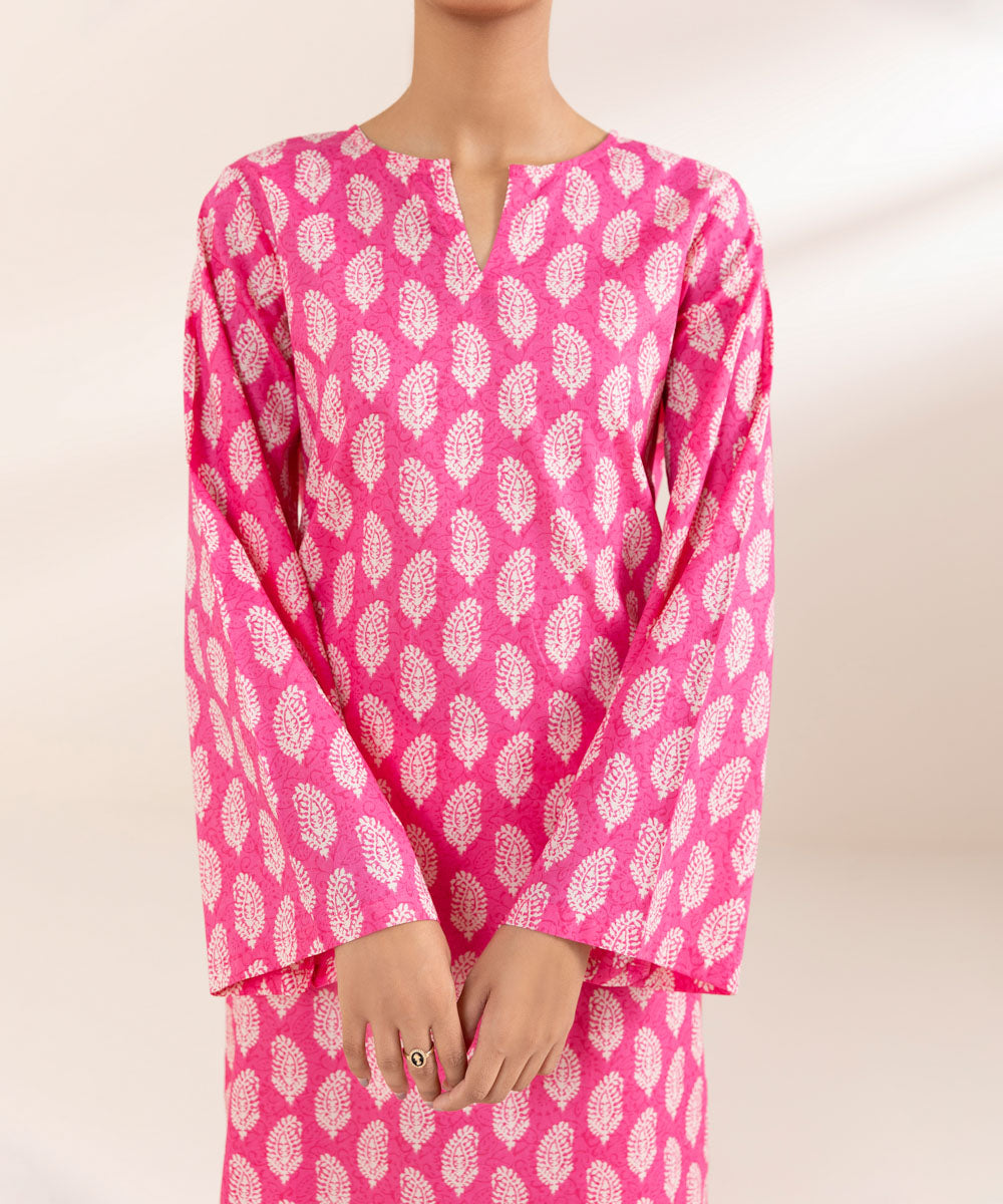 Women's Pret Lawn Pink Printed Straight Shirt