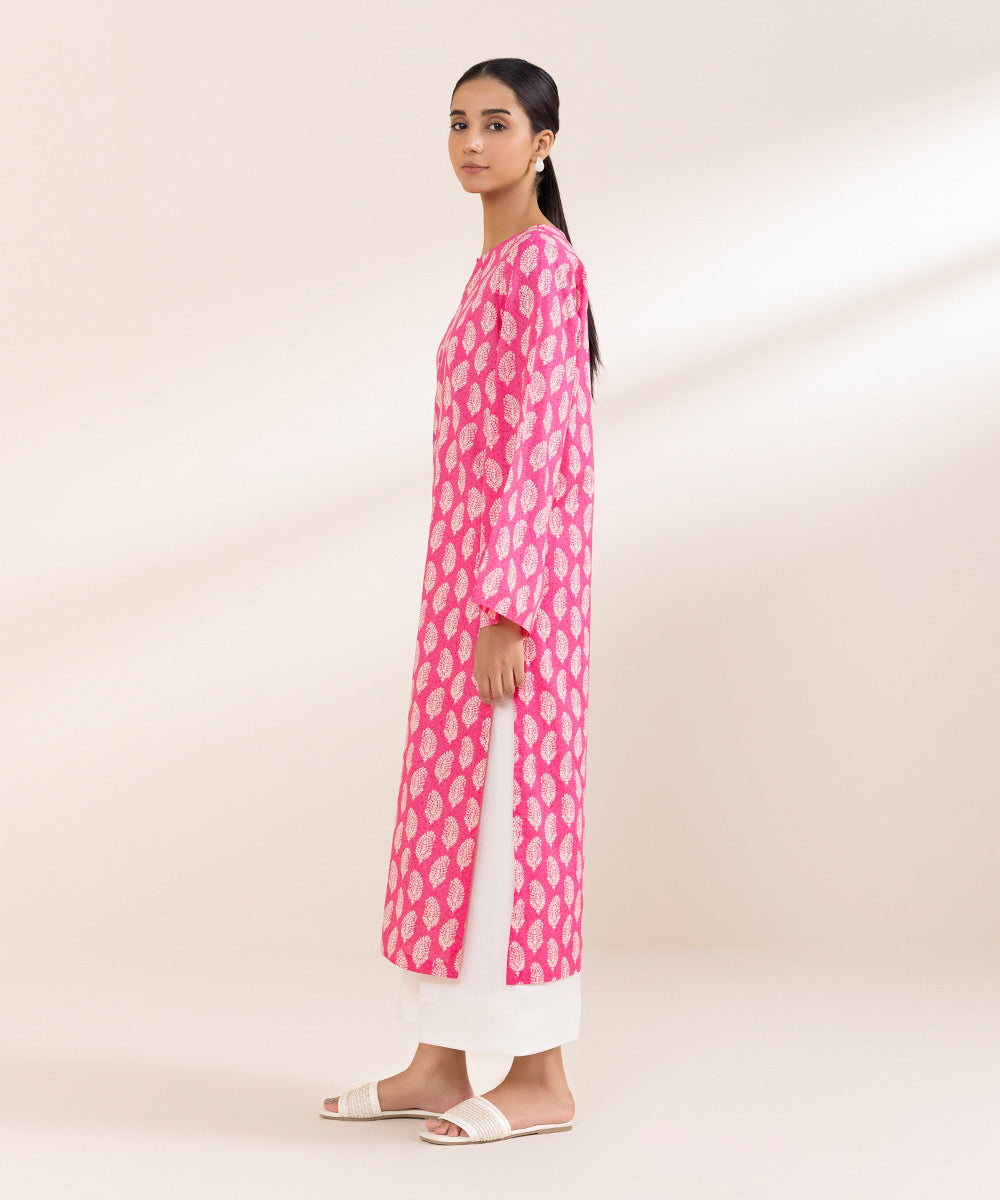 Women's Pret Lawn Pink Printed Straight Shirt