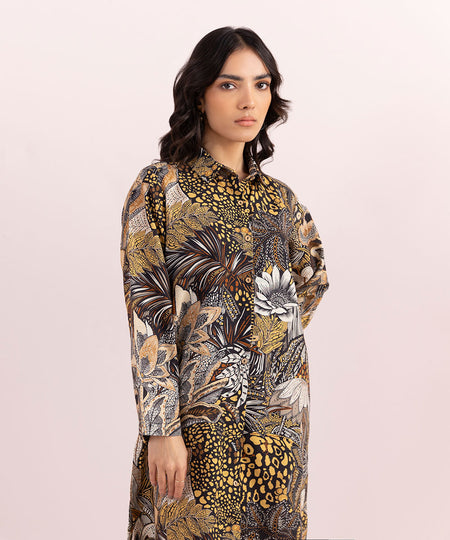 Women's Pret Khaddar Printed Multi Straight Shirt