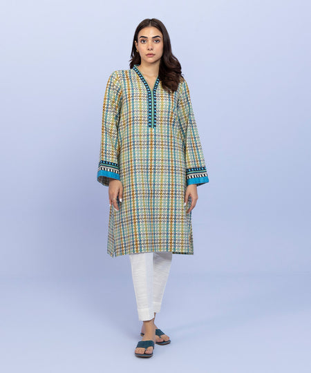 Women's Pret Khaddar Printed Multi Straight Shirt